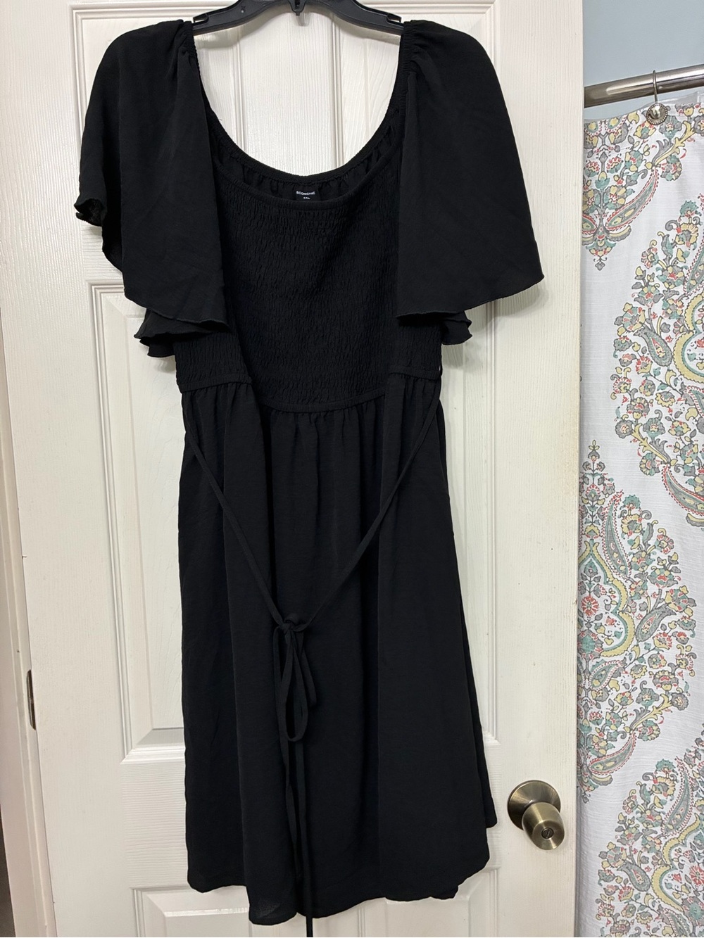 Black Women’s Smocked Waist Short Sleeve Dress